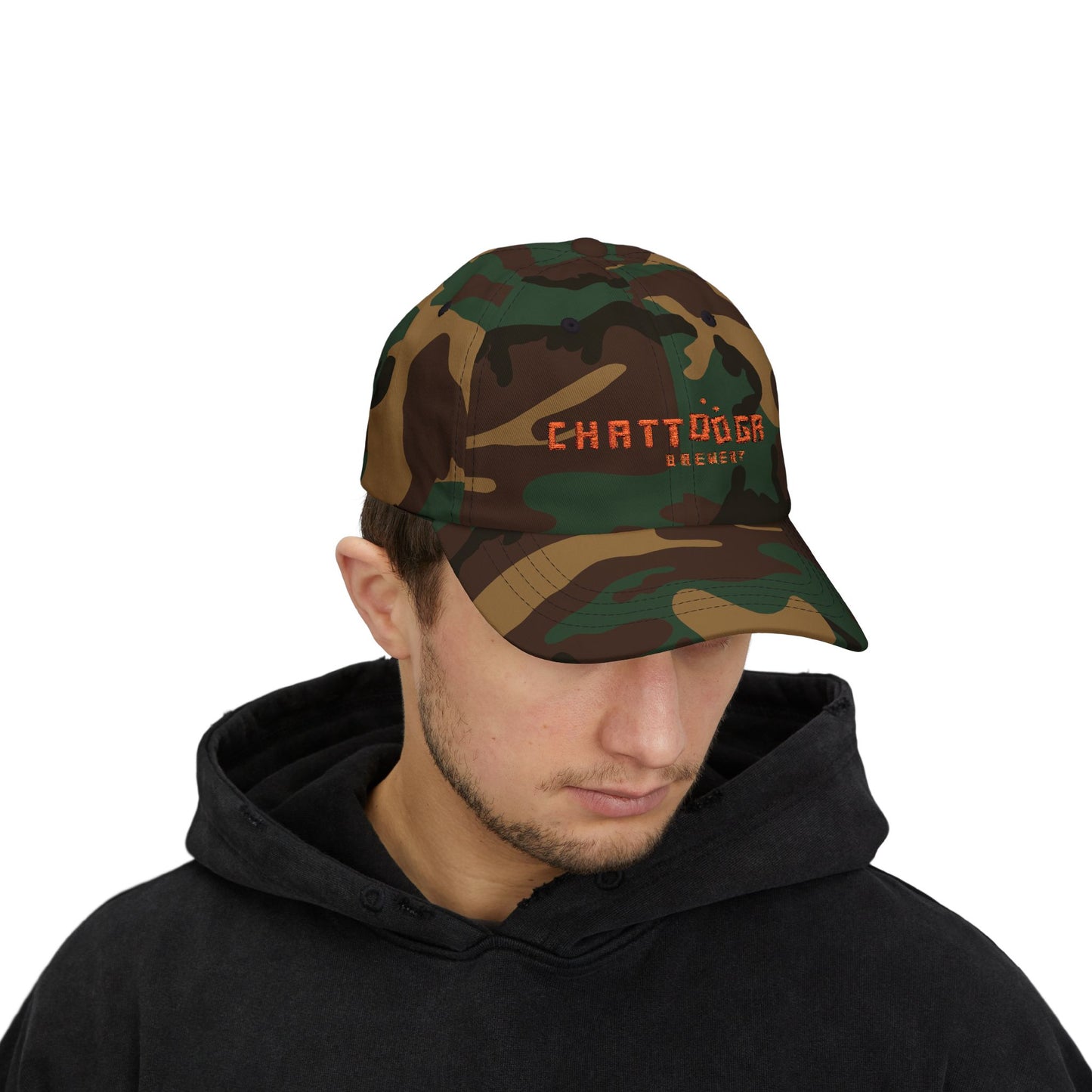 Chattooga Brewing Co. Classic Camo Hat – Burnt Orange Embroidery