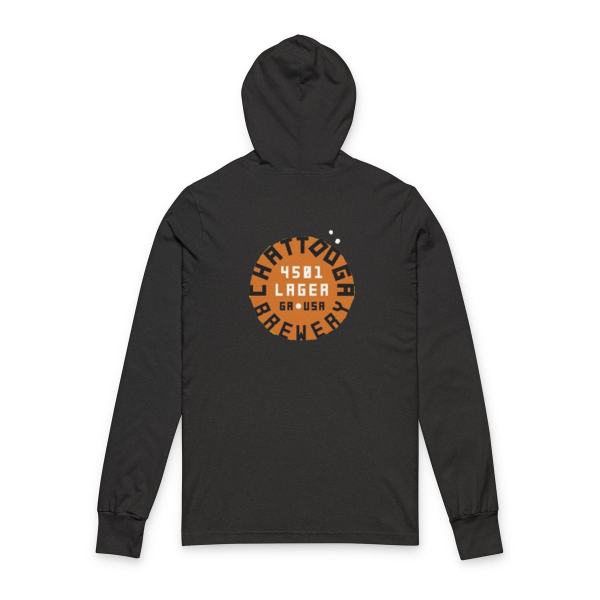 Brewery Logo Hooded Long-Sleeve Tee — Chattooga Lager Vintage Circle Design